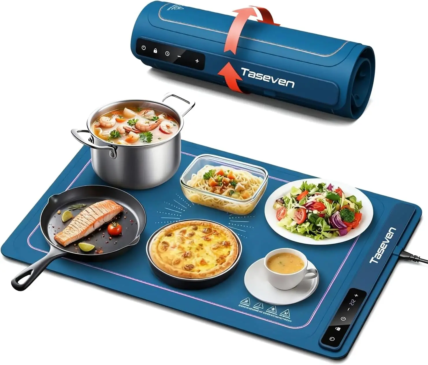 Food Warming Mat, Silicone Heating Tray with 7 Temperature Settings, Quick Full Surface Heating Pad, Thermochromic Line, Kids
Food Warming Mat, Silicone Heating Tray with 7 Temperature Settings, Quick Full Surface Heating Pad, Thermochromic Line, Kids