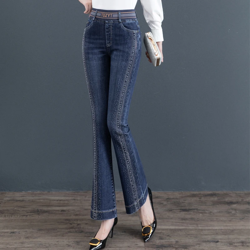 Джинсы-колокольчики с высокой талией для похудения, женские модные эластичные длинные брюки, хлопковые эластичные джинсовые брюки, весна-осень, глубокий цвет...
Джинсы-колокольчики с высокой талией для похудения, женские модные эластичные длинные брюки, хлопковые эластичные джинсовые брюки, весна-осень, глубокий цвет...