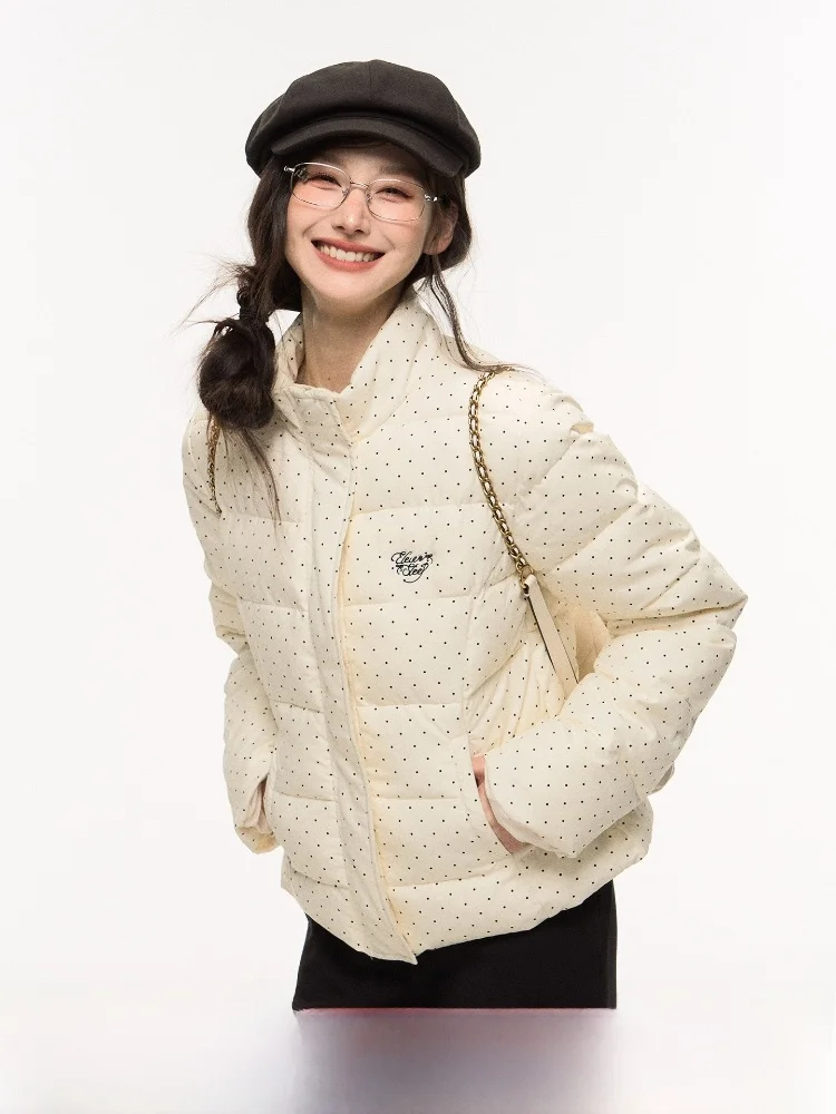 Loose Korean Sle Women's Cotton Jaet Long Sve Polka Dot Bread Coat Outerwear Comfortable Casual Spring Autumn Winter
Loose Korean Sle Women's Cotton Jaet Long Sve Polka Dot Bread Coat Outerwear Comfortable Casual Spring Autumn Winter