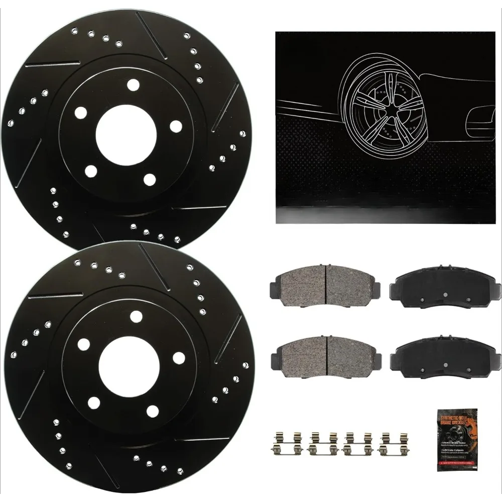 Front Brake Kit Compatible Hyundai Santa Fe Compatible With Kia Sorento Replacement Drilled Slotted Black
Front Brake Kit Compatible Hyundai Santa Fe Compatible With Kia Sorento Replacement Drilled Slotted Black