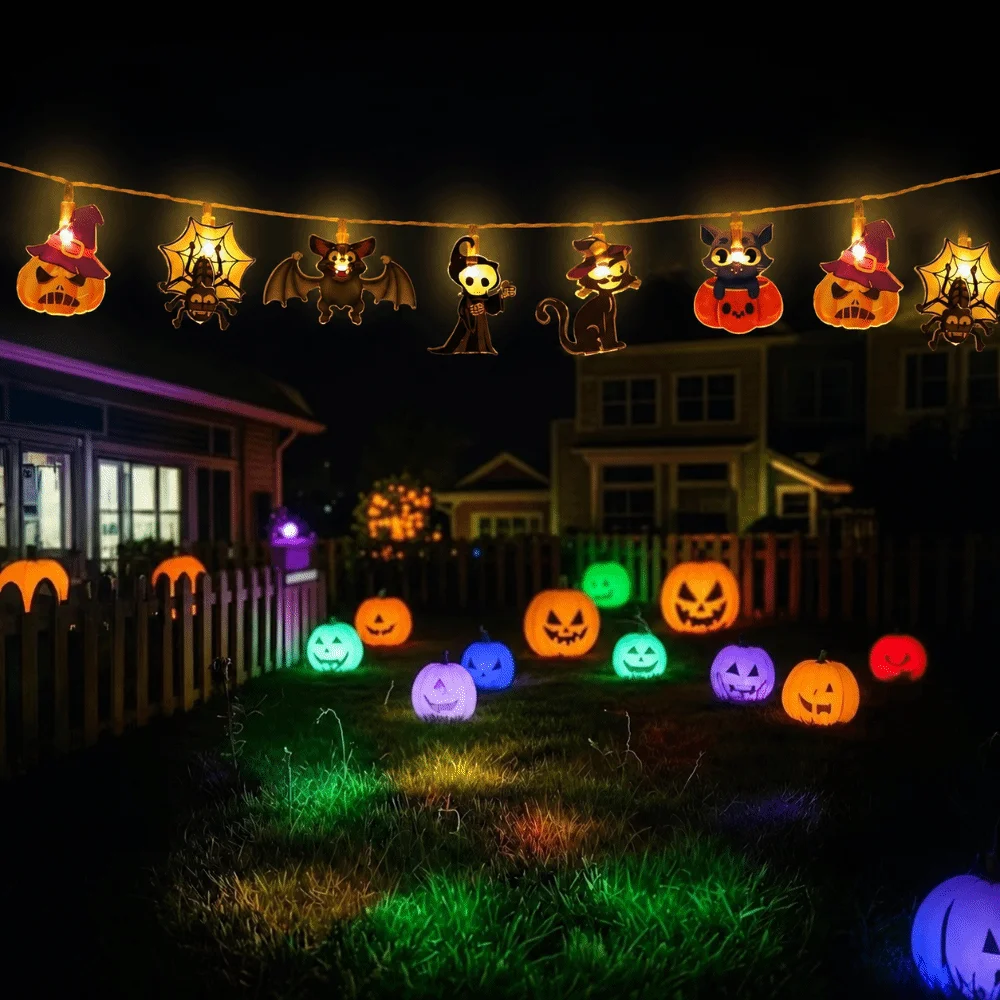 Bat Witch Halloween Light String Ghost Pumpkin Halloween Decoration Funny Ornaments Lamp String Holiday Decoration
Bat Witch Halloween Light String Ghost Pumpkin Halloween Decoration Funny Ornaments Lamp String Holiday Decoration