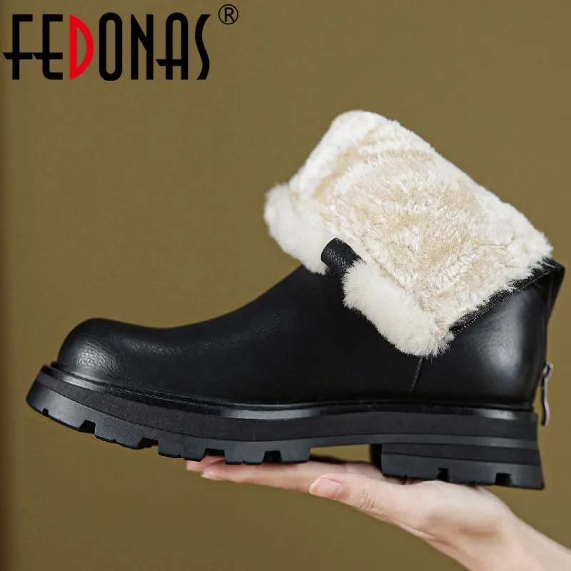 FEDONAS Autumn Winter Women Ankle Boots Outdoor Warm Casual Working Genuine Leather Thick Heels Back Zipper Platform Shoes Woman
FEDONAS Autumn Winter Women Ankle Boots Outdoor Warm Casual Working Genuine Leather Thick Heels Back Zipper Platform Shoes Woman