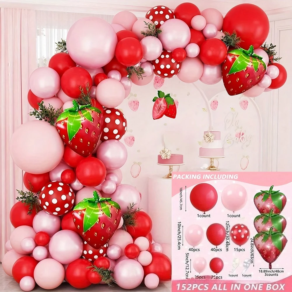 Sweet Strawberry Balloon Garland Arch Kit Hot Pink Bow Foil Berry First Birthday Party Decorations Girls Baby Shower Supplies
Sweet Strawberry Balloon Garland Arch Kit Hot Pink Bow Foil Berry First Birthday Party Decorations Girls Baby Shower Supplies
