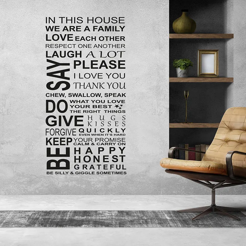 In This House Wall Decals Family Love Real Quotes Vinyl Interior Home Decor for Living Room Words Sticker Removable Murals Z616
In This House Wall Decals Family Love Real Quotes Vinyl Interior Home Decor for Living Room Words Sticker Removable Murals Z616