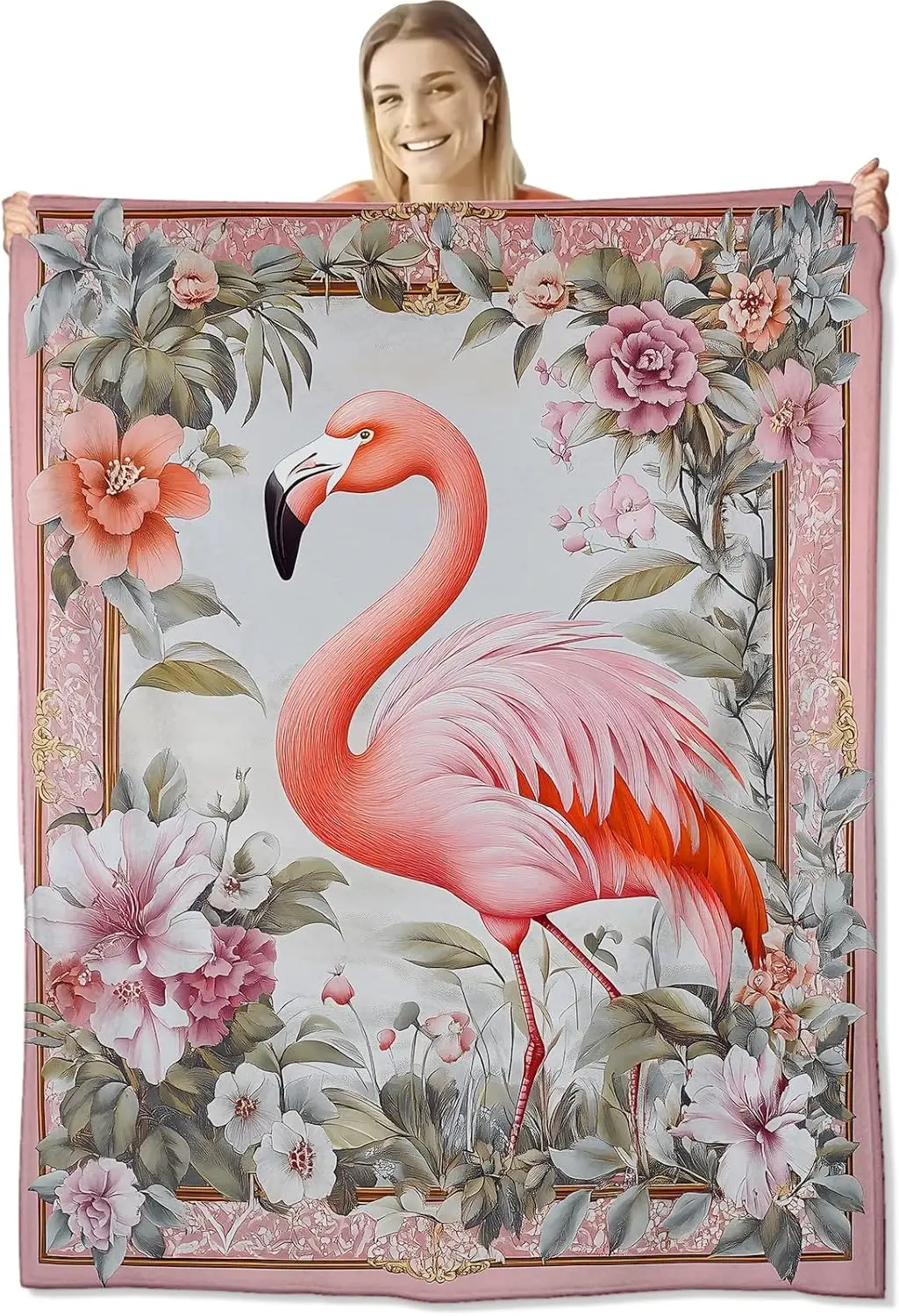 Tropical Flamingo Floral Print Cozy Throw Blanket Lap Blanket Blush Pink Boho Decor Gift for Couch Bed Room
Tropical Flamingo Floral Print Cozy Throw Blanket Lap Blanket Blush Pink Boho Decor Gift for Couch Bed Room