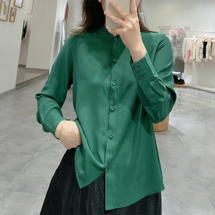 Tcyeek 20MM 100%Real Silk Elegant Shirt, Women Stand Neck Solid Color, Fashion OL Blouses, 2024 Spring Summer New Top T43993QM
Tcyeek 20MM 100%Real Silk Elegant Shirt, Women Stand Neck Solid Color, Fashion OL Blouses, 2024 Spring Summer New Top T43993QM