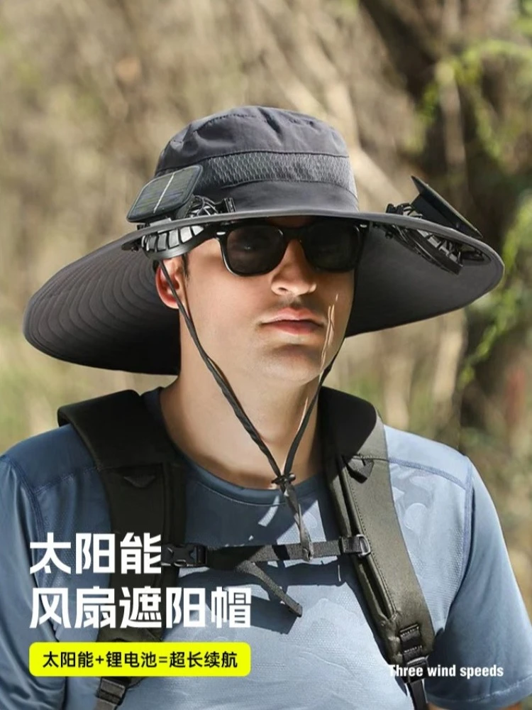 Solar Fan Fisherman Hat Men and Women Summer Outing Mountaineering Shading Sun Protection Three-dimensional Big Brim Fishing Hat
Solar Fan Fisherman Hat Men and Women Summer Outing Mountaineering Shading Sun Protection Three-dimensional Big Brim Fishing Hat