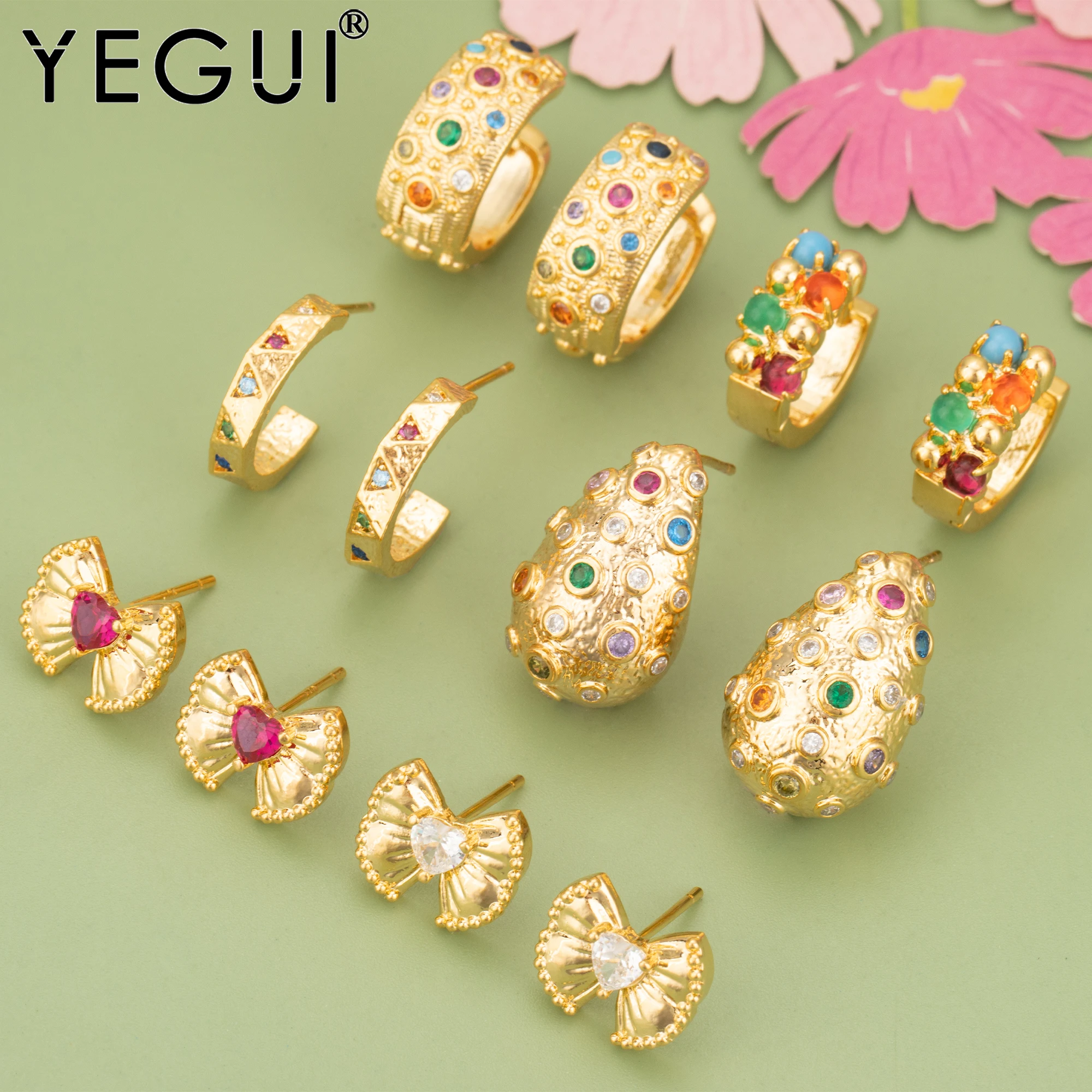 YEGUI MF11, ювелирные аксессуары, 18-каратное золото, медь, без никеля, цирконы, ручная работа, серьги «сделай сам», изготовление ювелирных изделий, 4 шт./лот
YEGUI MF11, ювелирные аксессуары, 18-каратное золото, медь, без никеля, цирконы, ручная работа, серьги «сделай сам», изготовление ювелирных изделий, 4 шт./лот