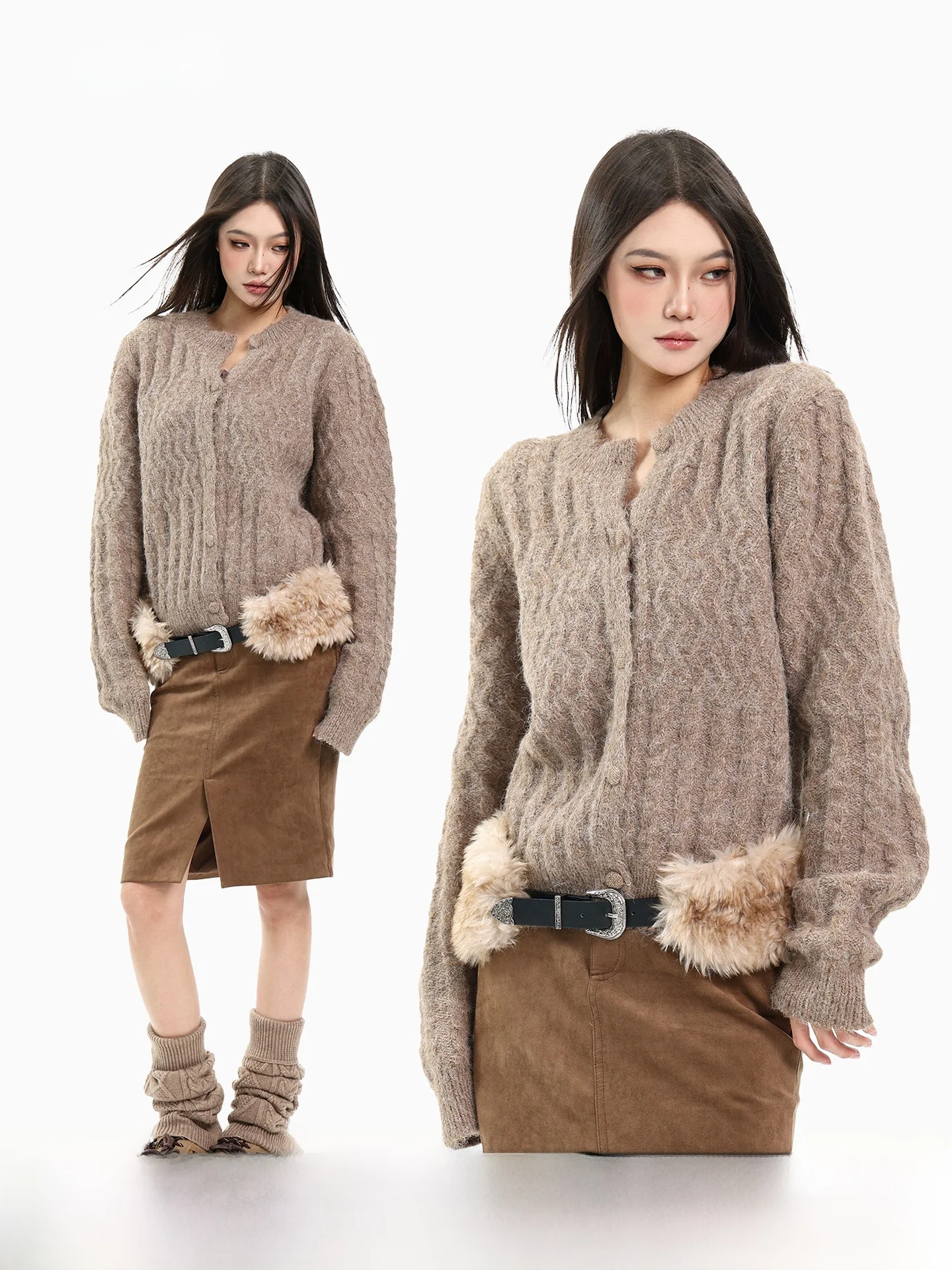 Retro Brown Slim Fit Open Cardigan Knitted Sweater Women's Winter Warm Versatile Slimming Top CCUP SPACE Knitwear
Retro Brown Slim Fit Open Cardigan Knitted Sweater Women's Winter Warm Versatile Slimming Top CCUP SPACE Knitwear