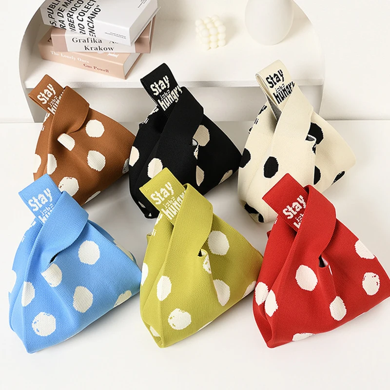 Fashion Handmade Dot Knitted Handbags Women Minimalist Knot Wrist Bag Casual Tote Bag Girls Reusable Shopping Bags Underarm Bag
Fashion Handmade Dot Knitted Handbags Women Minimalist Knot Wrist Bag Casual Tote Bag Girls Reusable Shopping Bags Underarm Bag