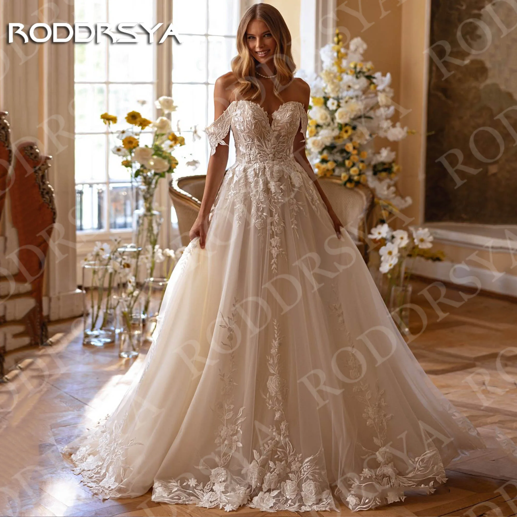 RODDRSYA Vintage A Line Wedding Dresses Off Shoulder Romantic Lace Applique Tulle Boho Bridal Gown vestidos de novia Customized
RODDRSYA Vintage A Line Wedding Dresses Off Shoulder Romantic Lace Applique Tulle Boho Bridal Gown vestidos de novia Customized