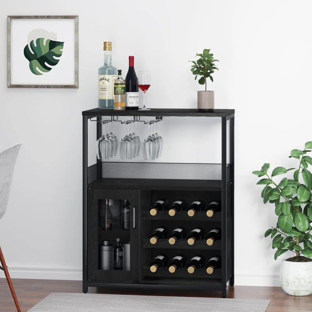 3-Tier Wine Storage Cabinet with Detachable Rack and Glass Holder, Kitchen Buffet with Mesh Door
3-Tier Wine Storage Cabinet with Detachable Rack and Glass Holder, Kitchen Buffet with Mesh Door