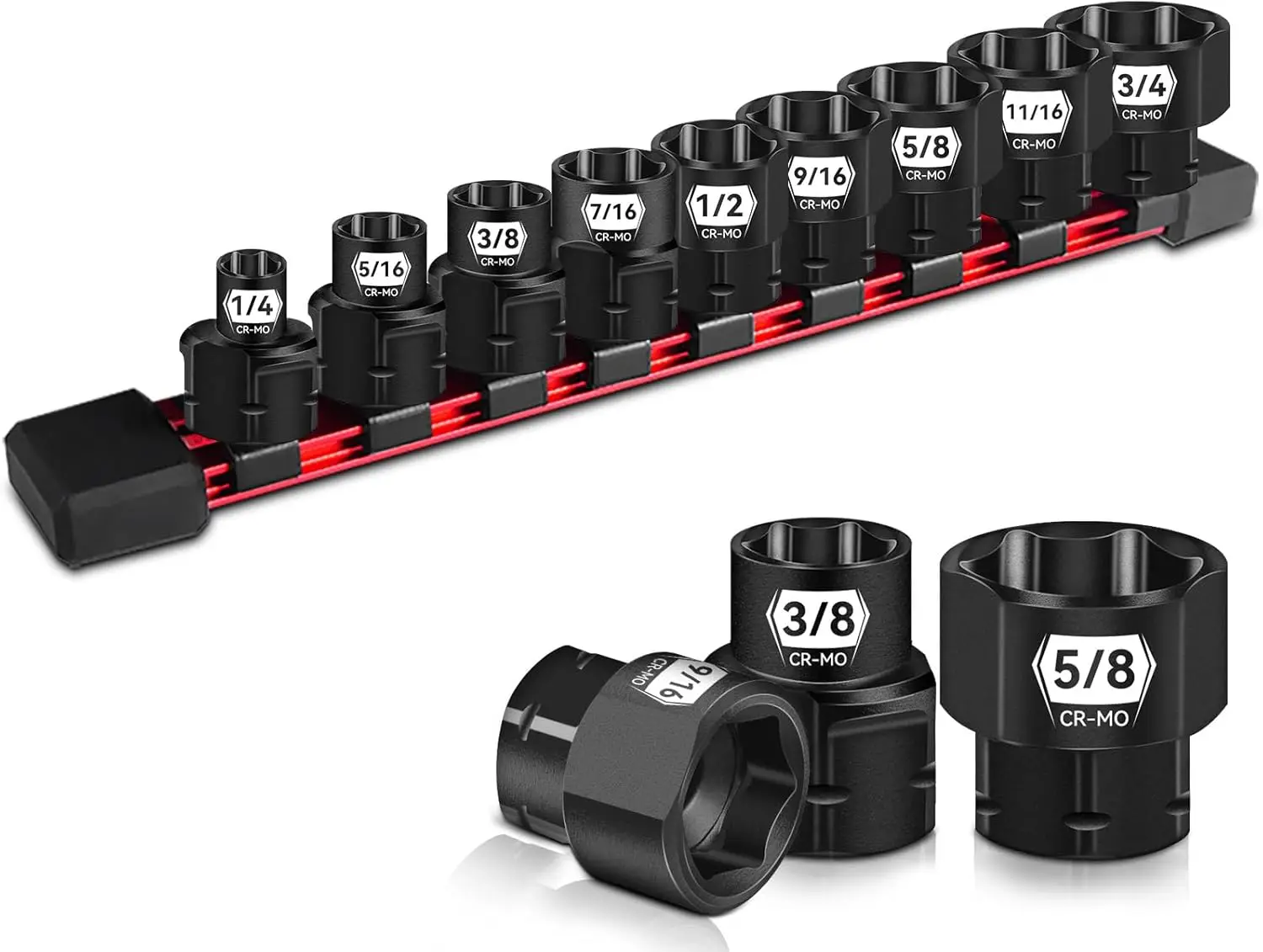 9-Piece 3/8" Drive SAE Low Profile Nano Impact Socket Set 1/4"-3/4", Cr-Mo, 6-Point, Stubby Sockets for Tight Spaces
9-Piece 3/8" Drive SAE Low Profile Nano Impact Socket Set 1/4"-3/4", Cr-Mo, 6-Point, Stubby Sockets for Tight Spaces