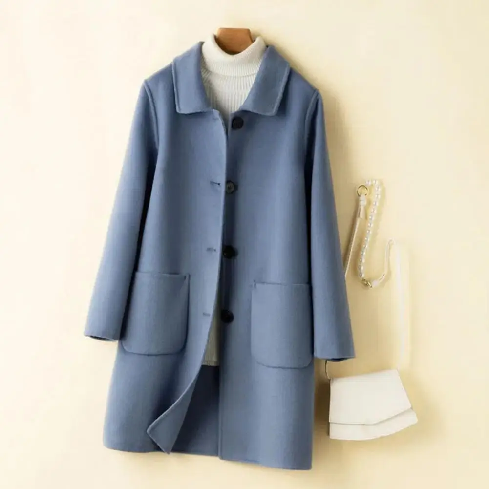 Casual Cardigan Stylish Women's Woolen Coat with Dual Pockets Lapel Loose Fit Long Sleeved Jacket for Commuting Dating Winter
Casual Cardigan Stylish Women's Woolen Coat with Dual Pockets Lapel Loose Fit Long Sleeved Jacket for Commuting Dating Winter