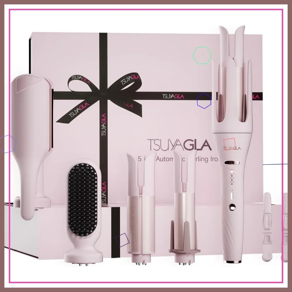 5 in 1 Auto Curling Iron Set with Interchangeable Barrels, Ceramic Curler, Hair Crimper & Straightening Brush, Dual Voltage
5 in 1 Auto Curling Iron Set with Interchangeable Barrels, Ceramic Curler, Hair Crimper & Straightening Brush, Dual Voltage