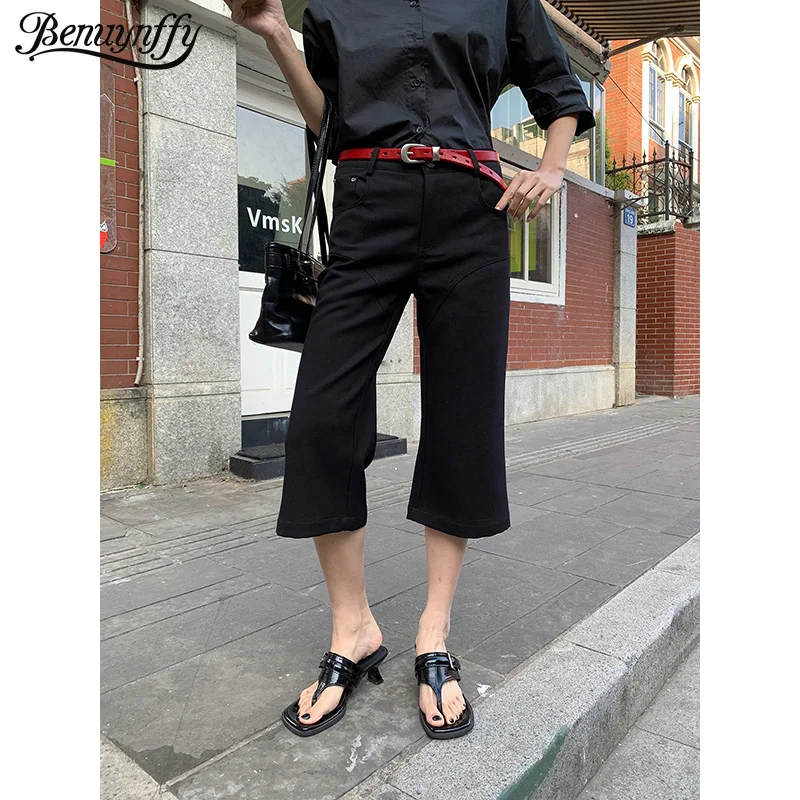 Benuynffy Black Slim Fit Flared Suit Pants Women 2026 Summer New Low Waist Casual Streetwear Office Ladies Capri Pants
Benuynffy Black Slim Fit Flared Suit Pants Women 2026 Summer New Low Waist Casual Streetwear Office Ladies Capri Pants
