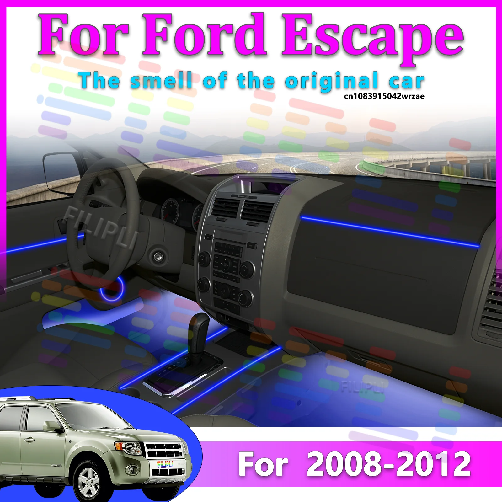 For Ford Escape 2008-2012 Car LED Ambient Lamps Colorful Atmosphere Lights Auto Interior Neon Strip App Control 64 RGB Light
For Ford Escape 2008-2012 Car LED Ambient Lamps Colorful Atmosphere Lights Auto Interior Neon Strip App Control 64 RGB Light