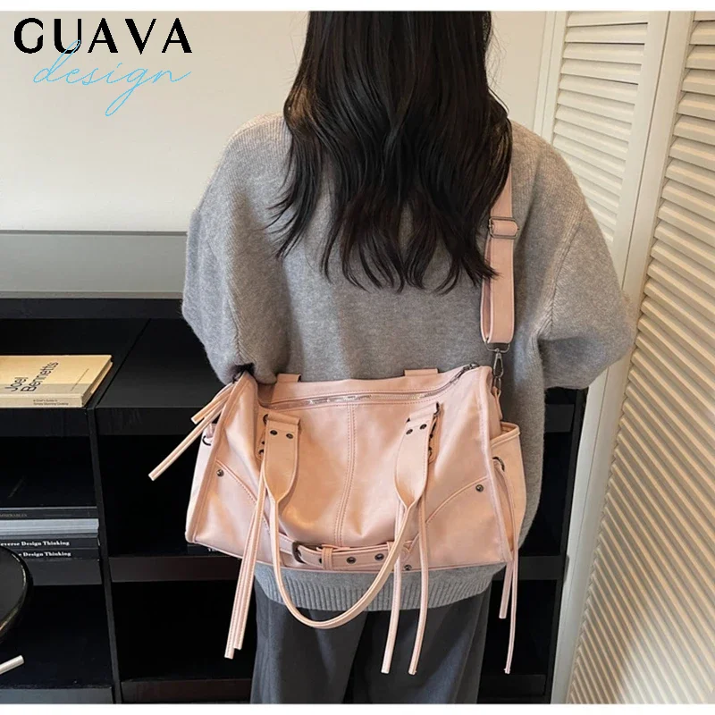 Women's Large Capaci Sweet Cool Leather Motorcycle Bag Crossbody Single oulder Retro Tote Bag Casual Simple Sle Handbag
Women's Large Capaci Sweet Cool Leather Motorcycle Bag Crossbody Single oulder Retro Tote Bag Casual Simple Sle Handbag