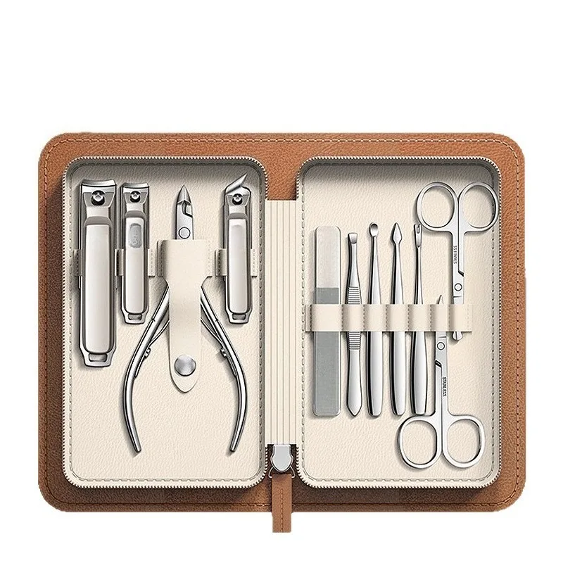 9/11/14pcs Premium Stainless Steel Nail Clipper Set with Brown Leather Pouch - Complete Manicure Kit for Men & Women
9/11/14pcs Premium Stainless Steel Nail Clipper Set with Brown Leather Pouch - Complete Manicure Kit for Men & Women
