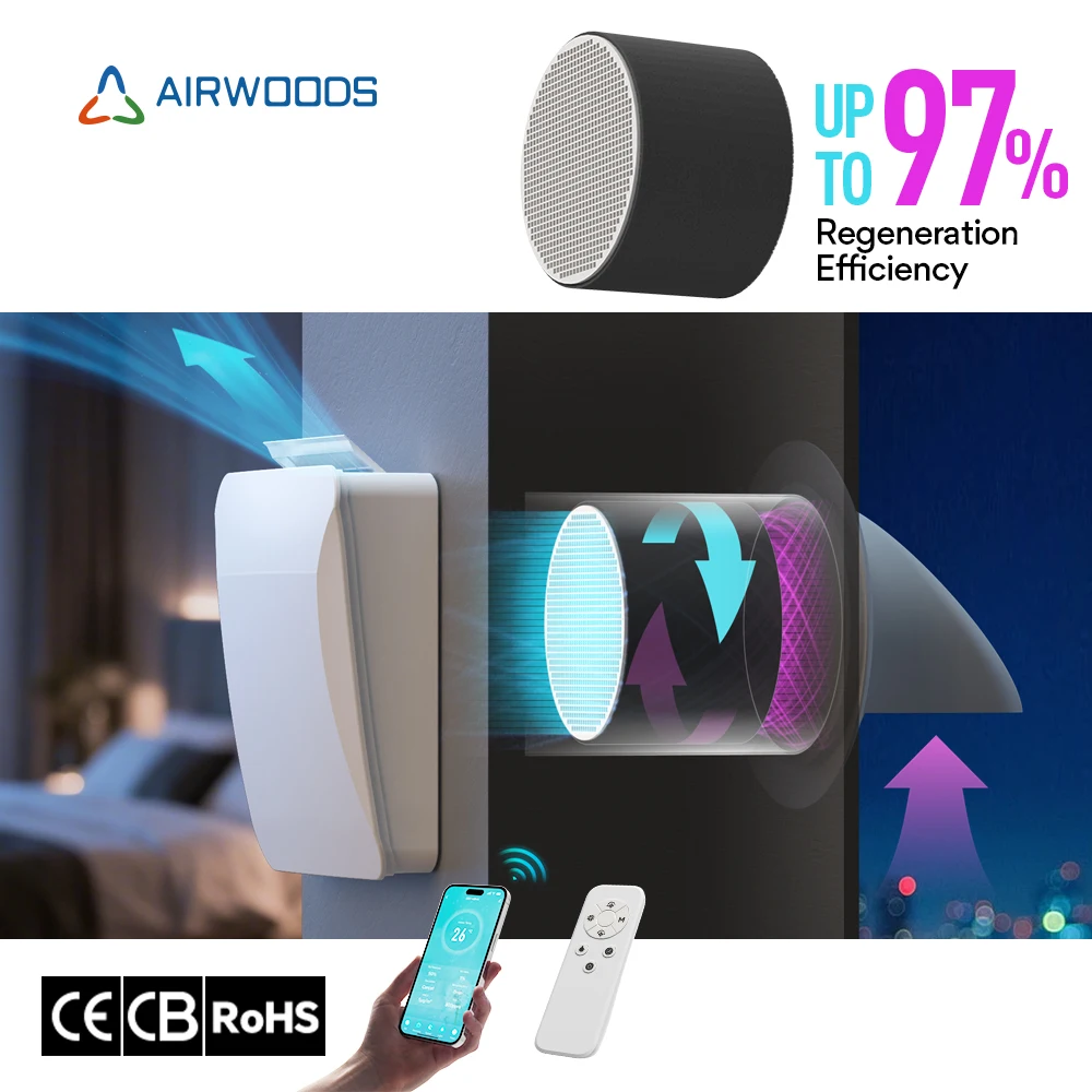 Mini Single Room Erv Wifi Control Wall Recuperation Indoor Ductless Heat Recovery Ventilation Air Filters Heat Cold Ventilation
Mini Single Room Erv Wifi Control Wall Recuperation Indoor Ductless Heat Recovery Ventilation Air Filters Heat Cold Ventilation
