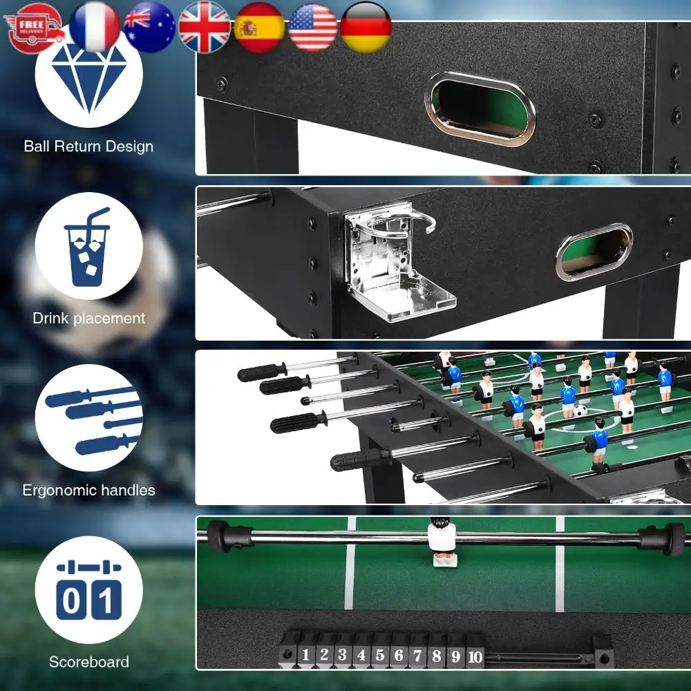 Полноразмерный футбольный стол для игры, износостойкий, с ручным управлением, многоразовый, для игры с друзьями и семьей
Полноразмерный футбольный стол для игры, износостойкий, с ручным управлением, многоразовый, для игры с друзьями и семьей