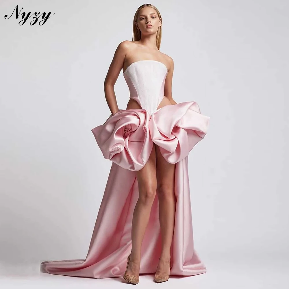 NYZY P302 Strapless Cut-out Event Occasion Celebrity Evening Party Gowns Customized Satin High Low Sexy Prom Dresses Pink 2025
NYZY P302 Strapless Cut-out Event Occasion Celebrity Evening Party Gowns Customized Satin High Low Sexy Prom Dresses Pink 2025