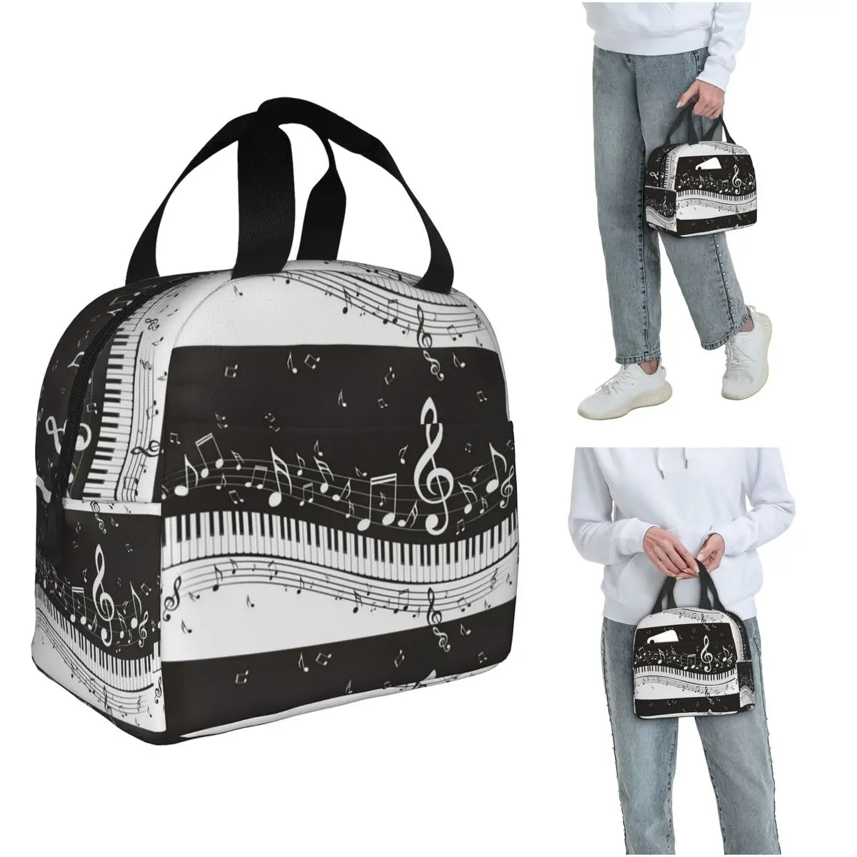 Golden Musical Notes Piano Keyboard Insulated Lunch Bag for Women Kids Leakproof Food Boxes Thermal Lunch Box Tote
Golden Musical Notes Piano Keyboard Insulated Lunch Bag for Women Kids Leakproof Food Boxes Thermal Lunch Box Tote