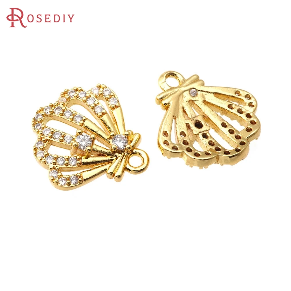 6PCS 18K Gold Color Brass and Zircon Shell Charms Pendants High Quality Diy Necklace Earrings Charms Jewelry Making Accessories
6PCS 18K Gold Color Brass and Zircon Shell Charms Pendants High Quality Diy Necklace Earrings Charms Jewelry Making Accessories