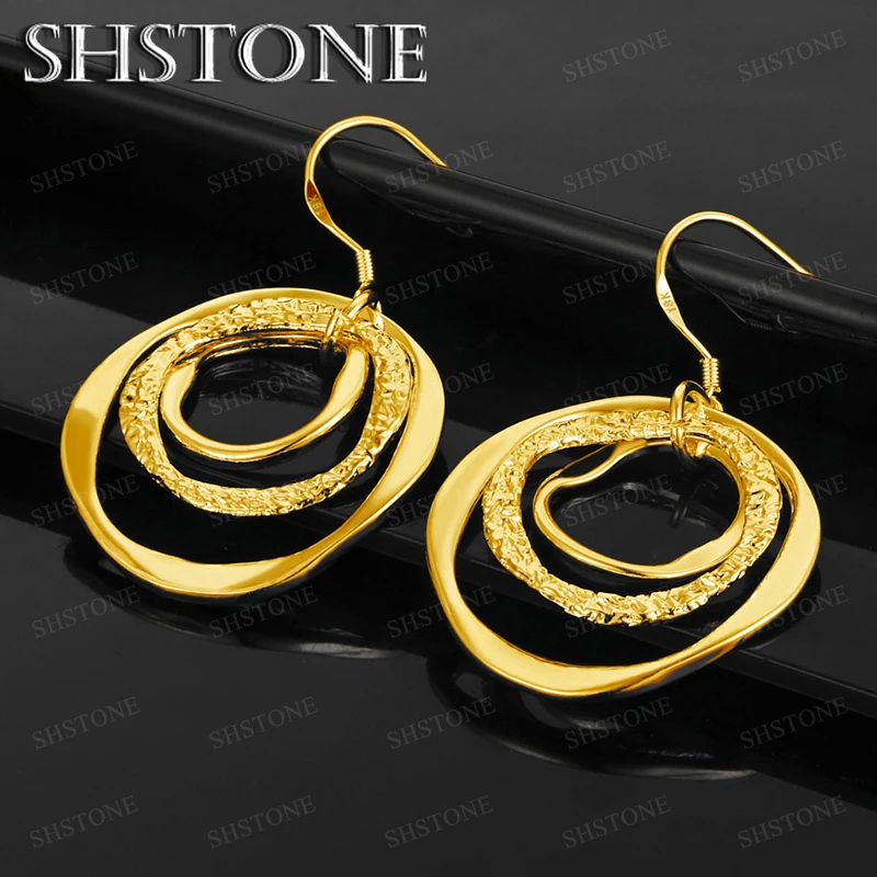 Fine Luxury 18k Gold Three Circle Drop Earrings For Women Party Wedding Fashion Charm Jewelry Birthday Gifts Accessories
Fine Luxury 18k Gold Three Circle Drop Earrings For Women Party Wedding Fashion Charm Jewelry Birthday Gifts Accessories