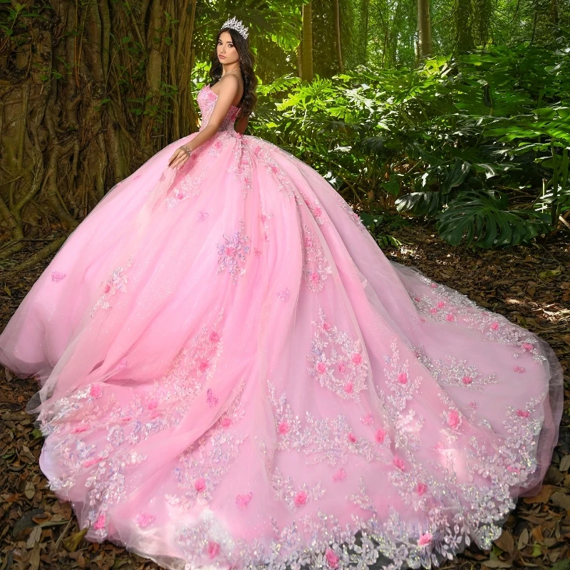 Розовые блестящие платья Quinceanera, бальное платье с открытыми плечами, аппликация, кружевные бусины, тюлевой корсет, милое платье 16, Vestidos 15 De Anos
Розовые блестящие платья Quinceanera, бальное платье с открытыми плечами, аппликация, кружевные бусины, тюлевой корсет, милое платье 16, Vestidos 15 De Anos
