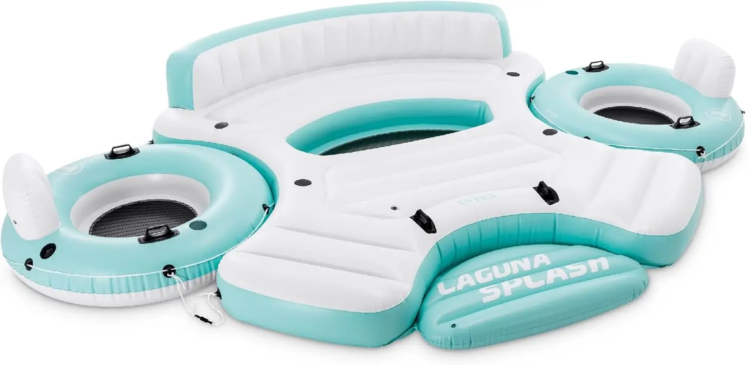 Outdoor Floating Water Raft with Detachable Solo Lounge Tubes, Connectors, Built-in Cupholders, and Grab Handles
Outdoor Floating Water Raft with Detachable Solo Lounge Tubes, Connectors, Built-in Cupholders, and Grab Handles