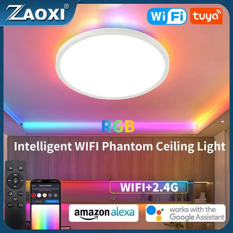 Умный потолочный светильник Tuya с Wi-Fi и трехцветной подсветкой, 220 В, 24 Вт + RGB подсветка, светодиодный потолочный светильник, поддержка Alexa, голосовой помощник Google
Умный потолочный светильник Tuya с Wi-Fi и трехцветной подсветкой, 220 В, 24 Вт + RGB подсветка, светодиодный потолочный светильник, поддержка Alexa, голосовой помощник Google