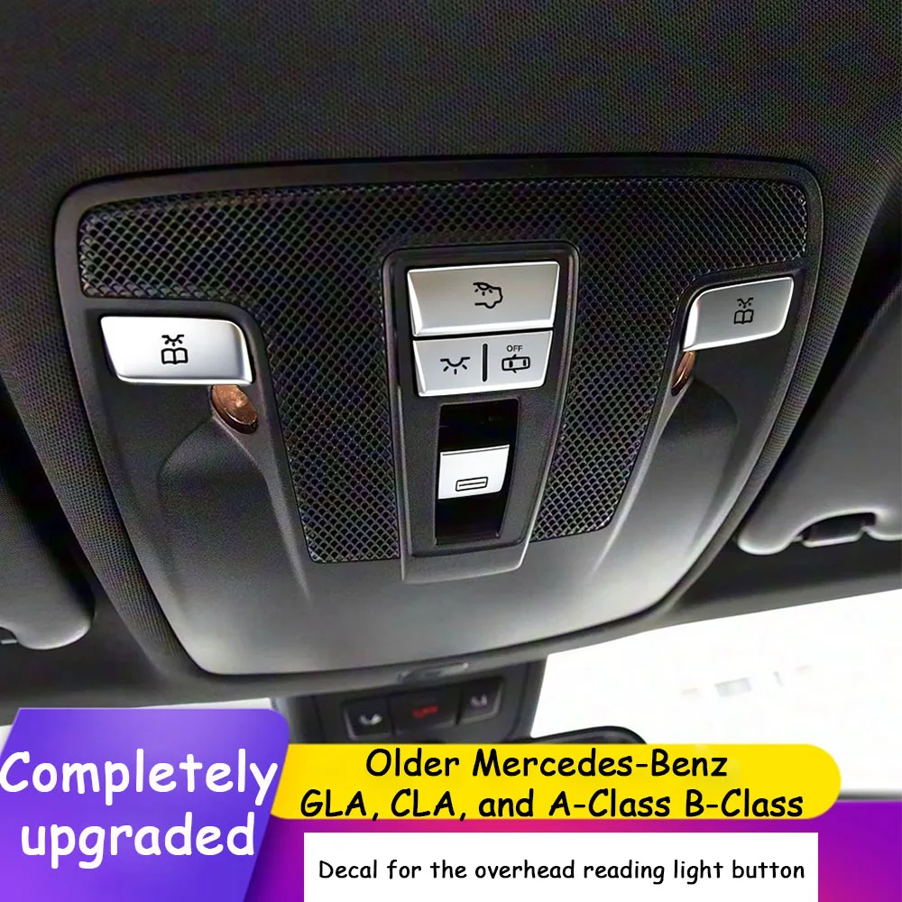 Car Interior Silver Sunroof And Reading Llight Button Covers For Mercedes-Benz GLA X156, CLA C118, A-Class W176 ,B-Class W246
Car Interior Silver Sunroof And Reading Llight Button Covers For Mercedes-Benz GLA X156, CLA C118, A-Class W176 ,B-Class W246