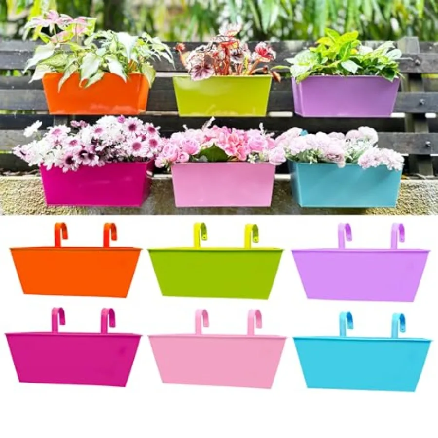 LalaGreen Rail Planter for Outdoor Plants 6 Pack Colorful Metal Rectangle Railing Hanging Planters Strawberry Balcony Garden De
LalaGreen Rail Planter for Outdoor Plants 6 Pack Colorful Metal Rectangle Railing Hanging Planters Strawberry Balcony Garden De