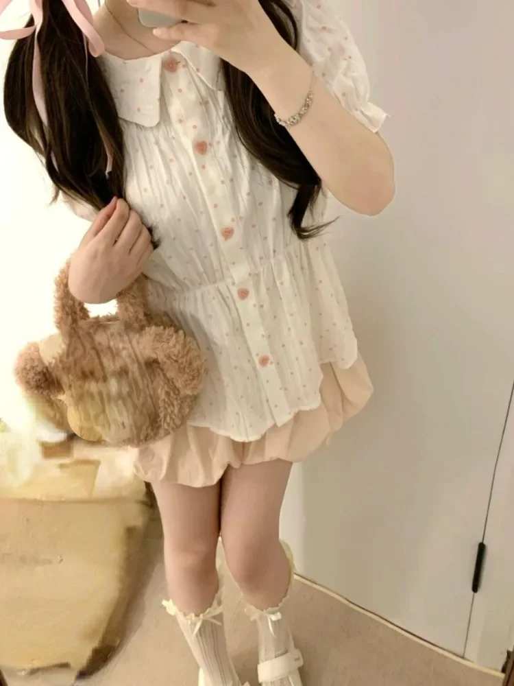 Японская свободная женская блузка с волнистой точкой 2025 года, винтажная однобортная эстетичная рубашка Y2k, Harajuku, гранж, воротник Питера Пэна, Blusas
Японская свободная женская блузка с волнистой точкой 2025 года, винтажная однобортная эстетичная рубашка Y2k, Harajuku, гранж, воротник Питера Пэна, Blusas