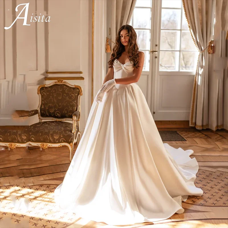 A-line Off Shoulder vestidos de novia Backless V-Neck Wedding Dress Sweetheart Bridal Gowns Princess Wedding Gown Customized
A-line Off Shoulder vestidos de novia Backless V-Neck Wedding Dress Sweetheart Bridal Gowns Princess Wedding Gown Customized