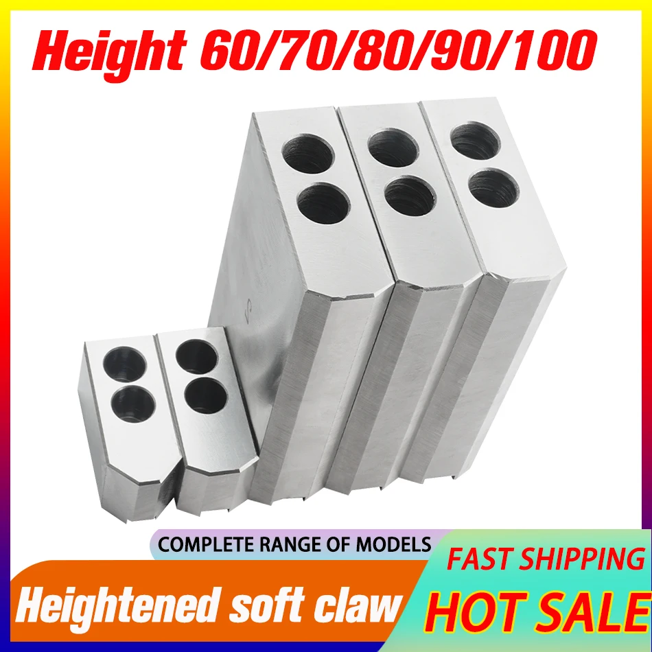 Hydraulic 3 Jaw Soft Jaw 5 6 8 10 Inch Soft claw Height 60/70/80/90/100mm 60/90/120 Degree Tooth pitch1.5 For CNC Lathe chuck
Hydraulic 3 Jaw Soft Jaw 5 6 8 10 Inch Soft claw Height 60/70/80/90/100mm 60/90/120 Degree Tooth pitch1.5 For CNC Lathe chuck