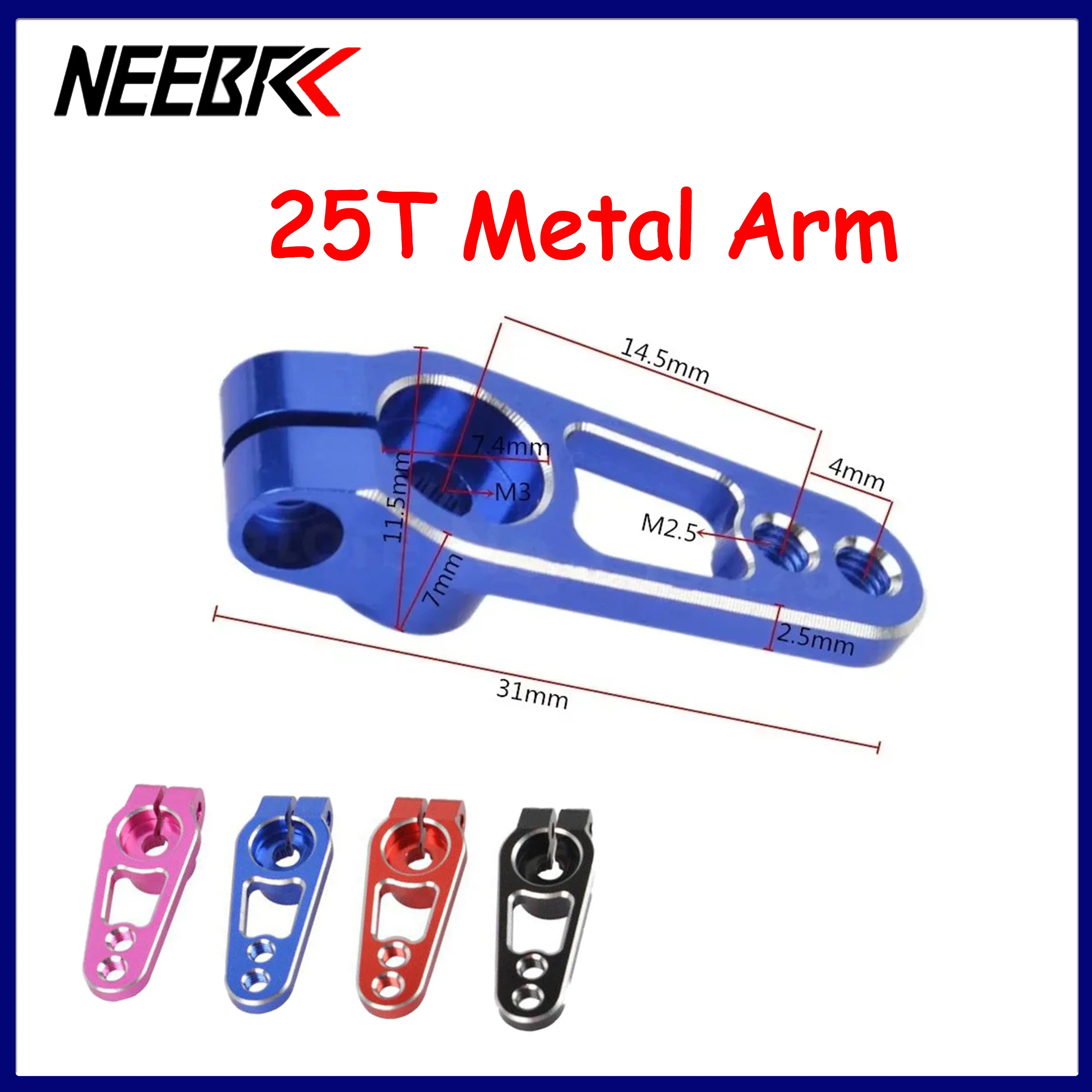 NEEBRC 25T M3 Metal Servo Arm Aluminum Alloy Horn Single Steering Arm for RC Car Plane Robot Boats DIY Toy Parts Savox Xcore
NEEBRC 25T M3 Metal Servo Arm Aluminum Alloy Horn Single Steering Arm for RC Car Plane Robot Boats DIY Toy Parts Savox Xcore