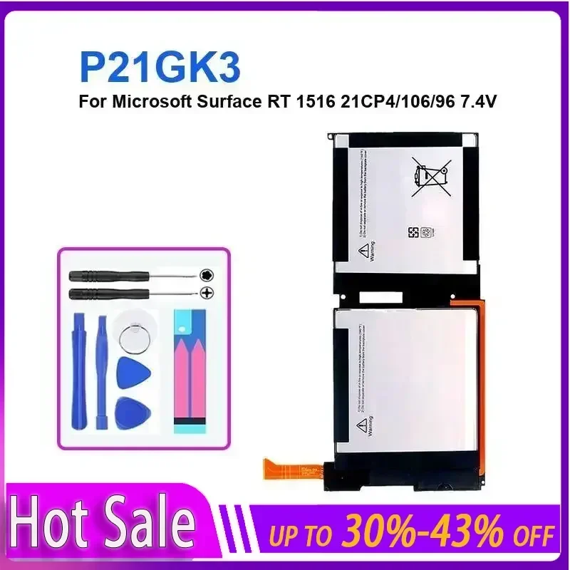 Аккумулятор для ноутбука 4120 мАч для планшетного ПК Microsoft Surface RT 1516 21CP4/106/96 7,4 В P21GK3, долговечный и сменный аккумулятор
Аккумулятор для ноутбука 4120 мАч для планшетного ПК Microsoft Surface RT 1516 21CP4/106/96 7,4 В P21GK3, долговечный и сменный аккумулятор
