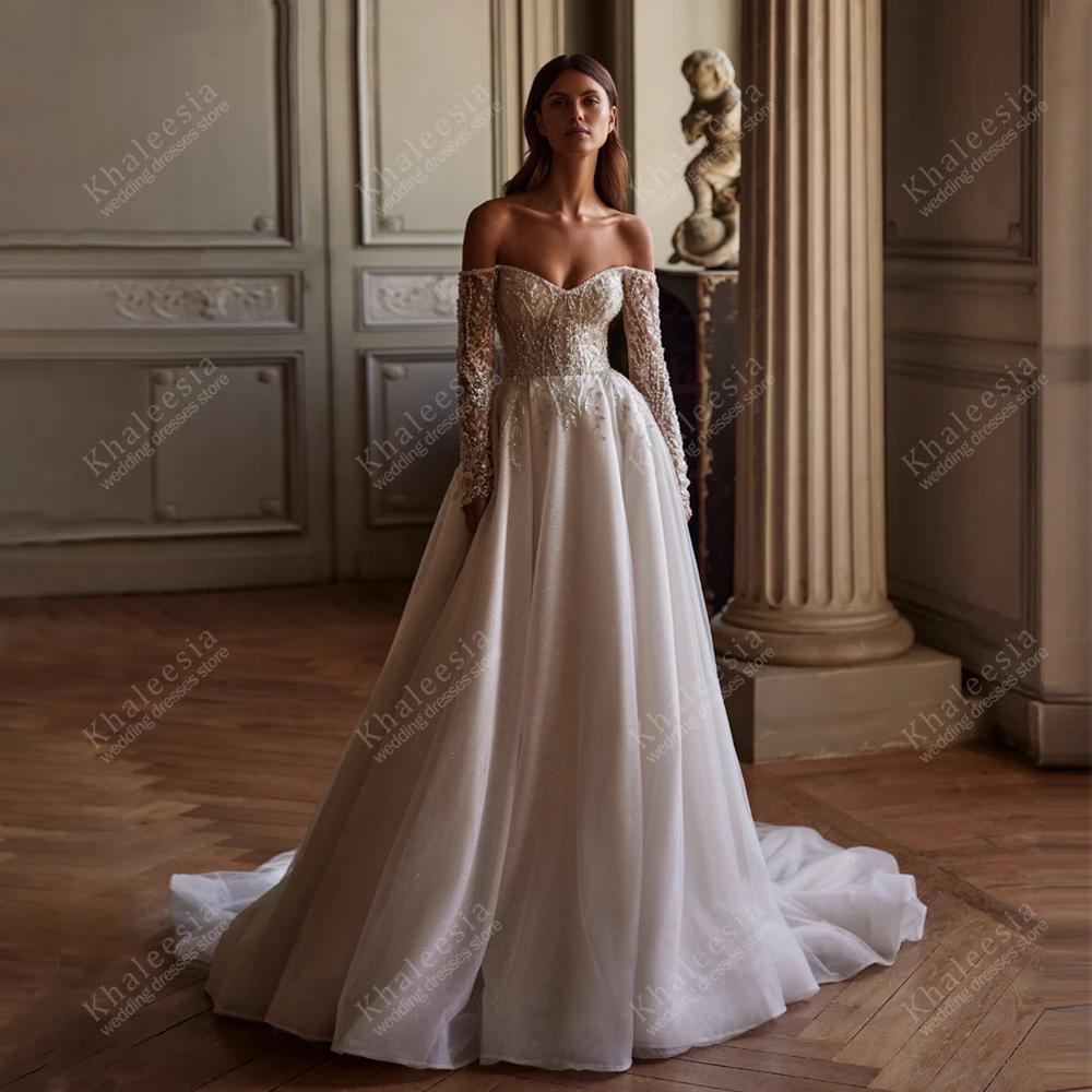 Gorgeous Wedding Dresses Pretty Bridal Gowns Lace Appliques Off The Shoulder Robes Glamorous Vestidos De Novia Customized 2025
Gorgeous Wedding Dresses Pretty Bridal Gowns Lace Appliques Off The Shoulder Robes Glamorous Vestidos De Novia Customized 2025
