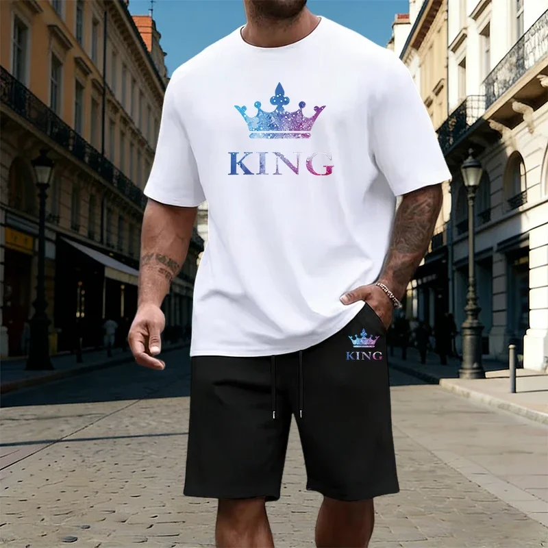 Mens T-Shirt Outfits Gradient King Print Casual Single Piece Short Sleeves Shorts Daily Sports Jogging Clothes Summer Sportswear
Mens T-Shirt Outfits Gradient King Print Casual Single Piece Short Sleeves Shorts Daily Sports Jogging Clothes Summer Sportswear