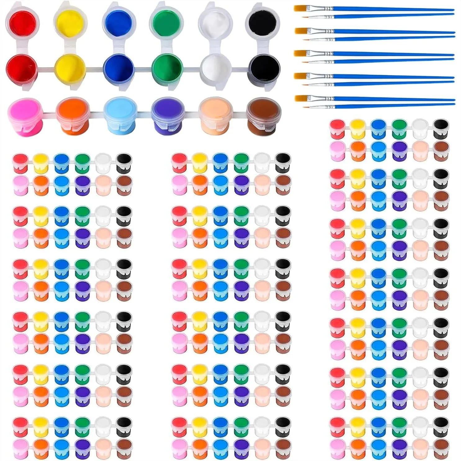 30 Pack Mini Acrylic Paint Set with 60 Brushes for Kids & Adults, 420 Pcs Paint Strips Storage
30 Pack Mini Acrylic Paint Set with 60 Brushes for Kids & Adults, 420 Pcs Paint Strips Storage