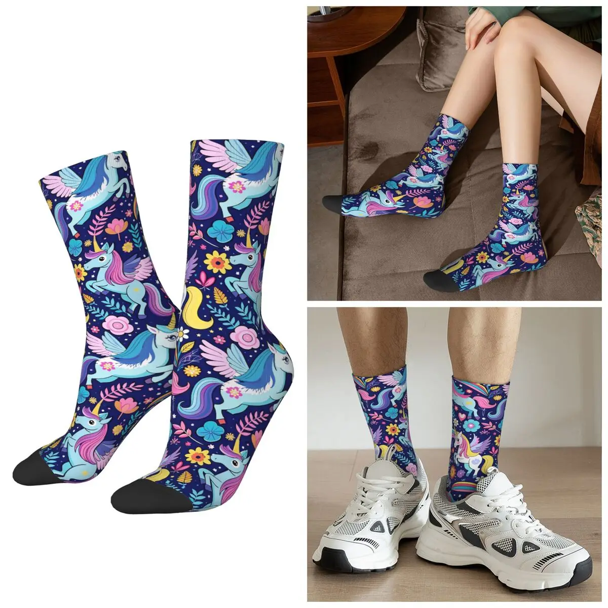 Носки All Seasons Blue Unicorn And Flower Mane Socks в стиле Харадзюку, впитывающие пот, для мужчин и женщин, подарки на День святого Валентина
Носки All Seasons Blue Unicorn And Flower Mane Socks в стиле Харадзюку, впитывающие пот, для мужчин и женщин, подарки на День святого Валентина