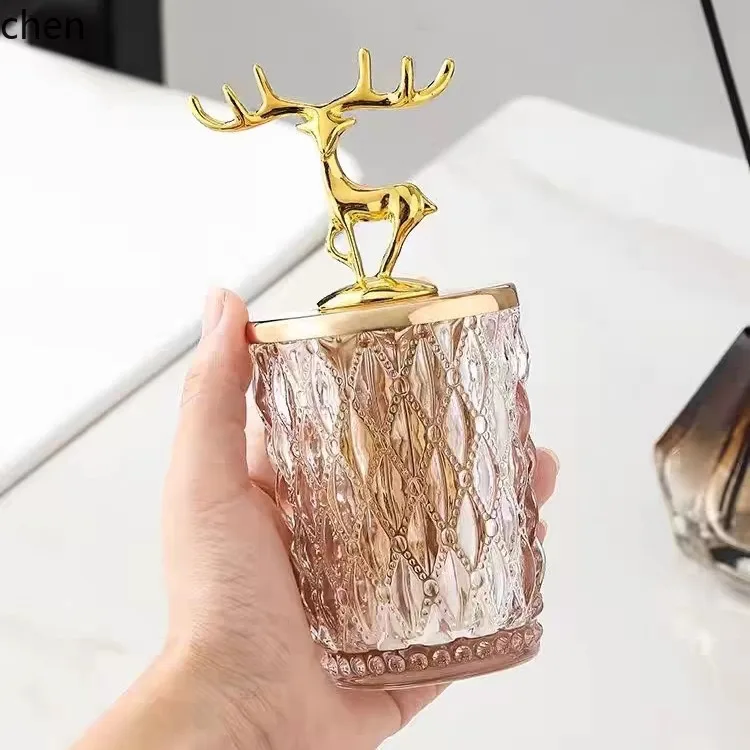 WW15 Simple Crystal Glass Ornament Modern Home Coffee Table Golden Deer Decorative Glass Vase
WW15 Simple Crystal Glass Ornament Modern Home Coffee Table Golden Deer Decorative Glass Vase
