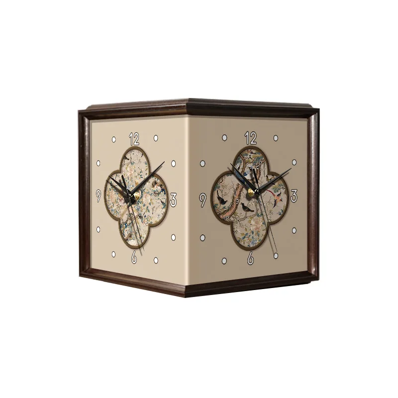 Medieval corner double-sided wall clock, non-punching living room corner clock wall lamp
Medieval corner double-sided wall clock, non-punching living room corner clock wall lamp