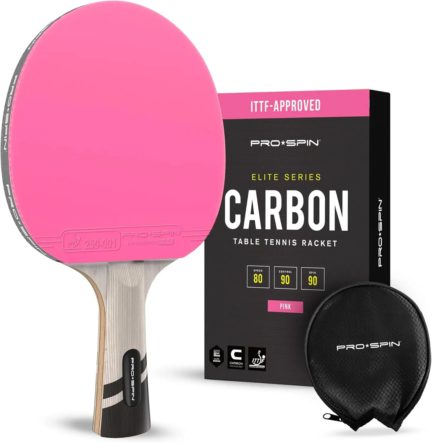 PRO-SPIN Ping Pong Paddles, ITTF Approved Carbon Fiber Table Tennis Rackets with 7-Ply Blade, Premium Rubber, 2.0mm Sponge for
PRO-SPIN Ping Pong Paddles, ITTF Approved Carbon Fiber Table Tennis Rackets with 7-Ply Blade, Premium Rubber, 2.0mm Sponge for