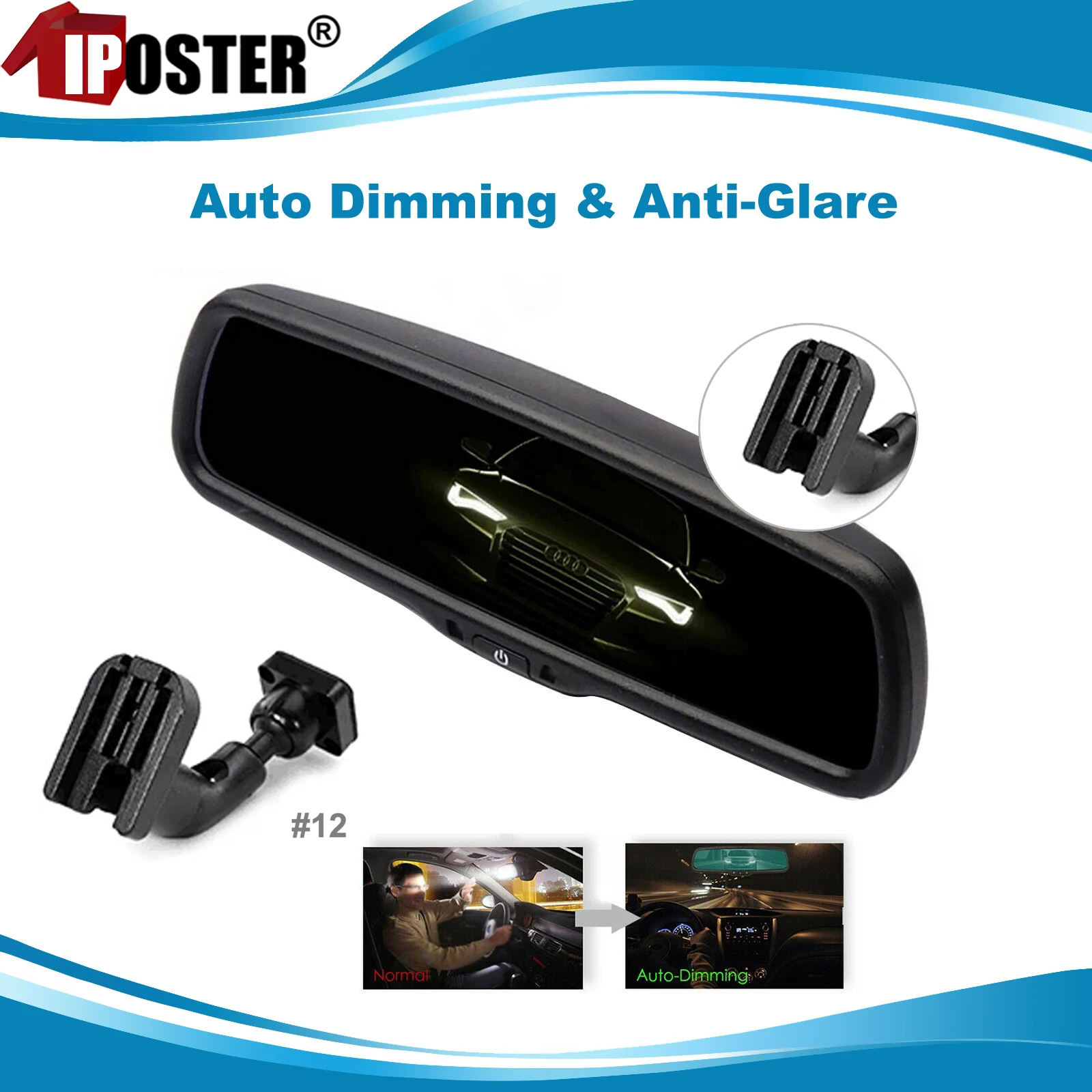 iPoster 4.3 Inch Auto Dimming Anti-glare Rear View Mirror with No12 Mount For Honda Isuzu Peugeot Citroen Renault
iPoster 4.3 Inch Auto Dimming Anti-glare Rear View Mirror with No12 Mount For Honda Isuzu Peugeot Citroen Renault