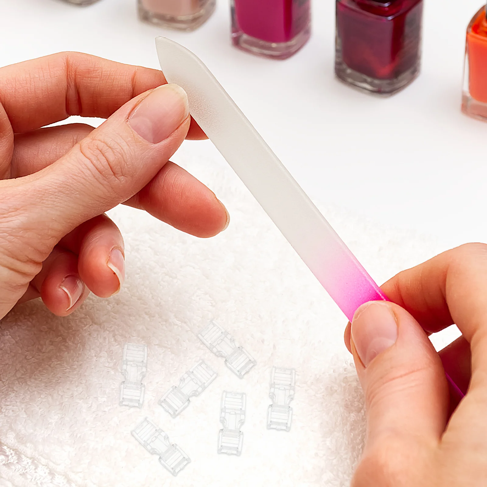 30Pcs Transparent Nail Extension Fasteners Traceless Plastic Buckles Detachable Nail Art Connectors for Fake Nails
30Pcs Transparent Nail Extension Fasteners Traceless Plastic Buckles Detachable Nail Art Connectors for Fake Nails