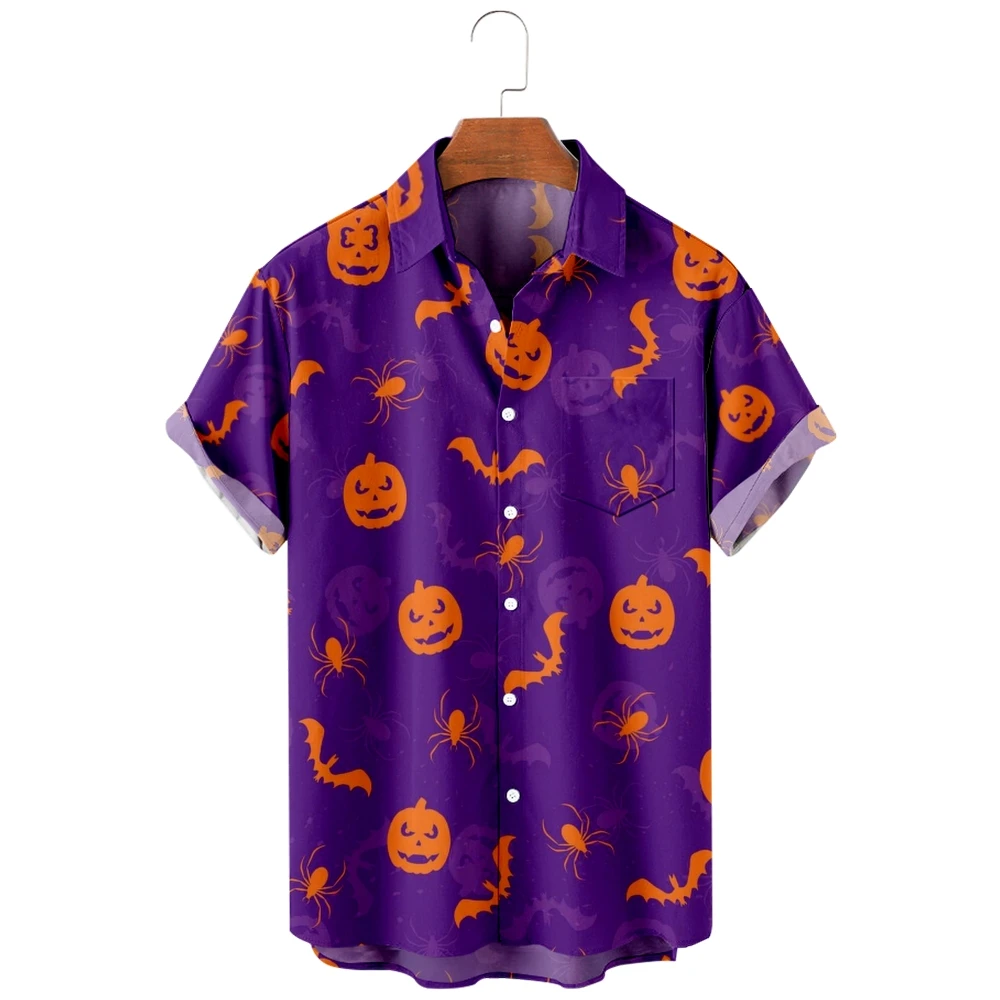 2022 new men's casual breathable short sleeve top fashion Lapel men's shirt Hawaii with beach halloween pumpkin head
2022 new men's casual breathable short sleeve top fashion Lapel men's shirt Hawaii with beach halloween pumpkin head