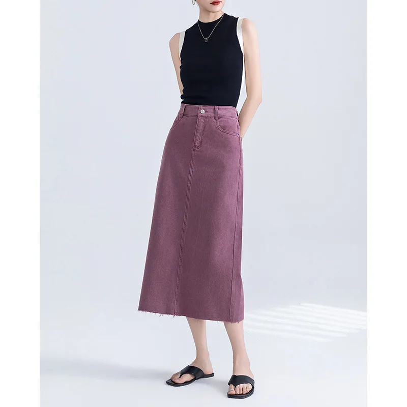 French Back Split Washed Raw Edge Denim Half Body Skirt Women 2025 Summer New Temperament All-matching Mid-length Denim Skirt
French Back Split Washed Raw Edge Denim Half Body Skirt Women 2025 Summer New Temperament All-matching Mid-length Denim Skirt